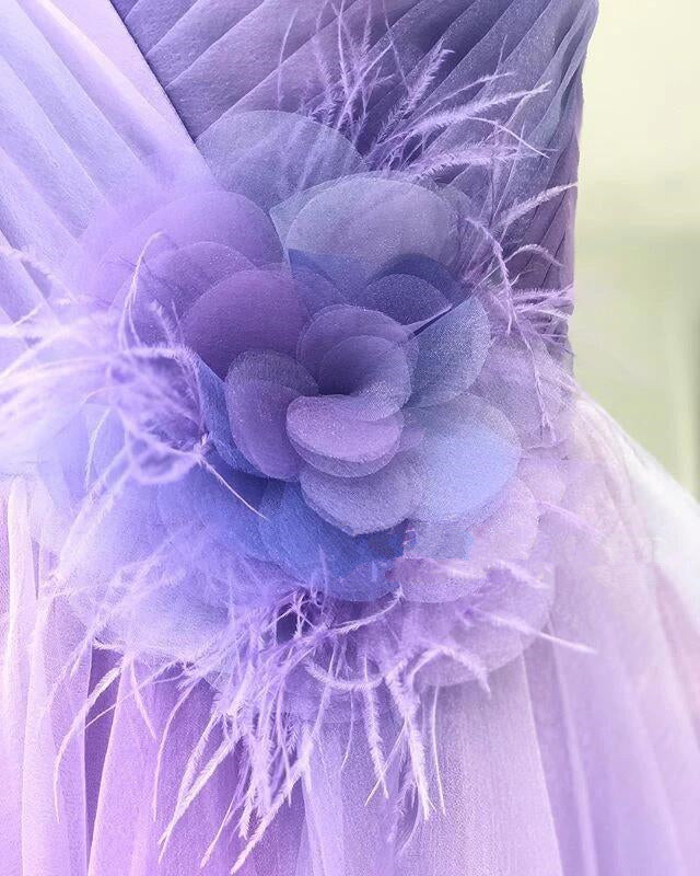 Gradient Spaghetti Strap Formal A Line Long Prom Dresses KPP1071