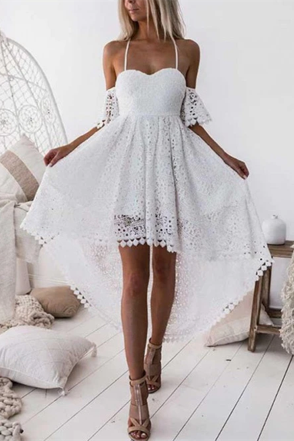 Sexy Lace A line Homecoming Dresses Spaghetti Straps Gowns KPH0552