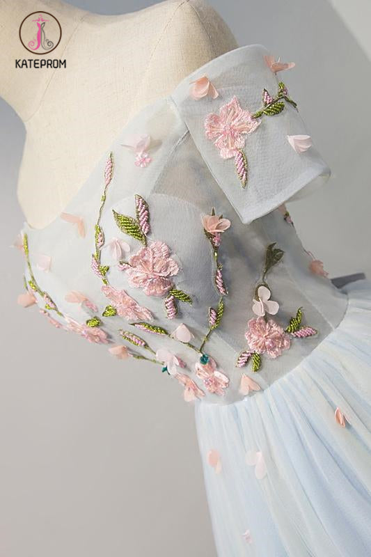 A Line Sweetheart Cute Short Homecoming Dress with Appliques, Mini Short Dress with Belt KPH0365