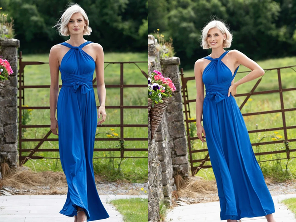 Sexy Cross Neckline Prom Dresses A line Open Back Long Party Dresses KPP1438