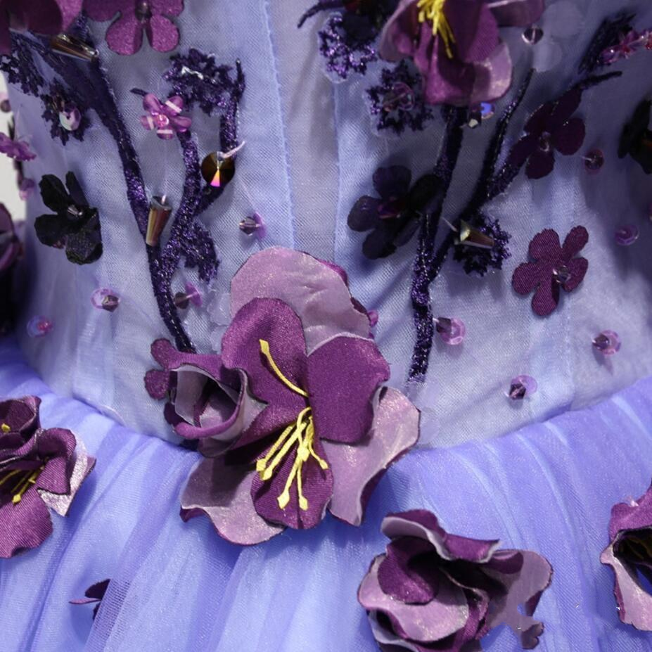 Short Lavender Homecoming Dresses Flower Applique Knee Length Prom Dress KPH0642