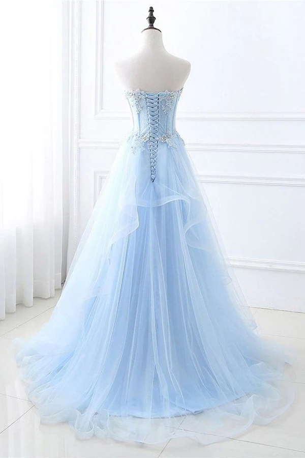 Chic Prom Dresses Sweetheart A Line Floor Length Prom Dress KPP1702