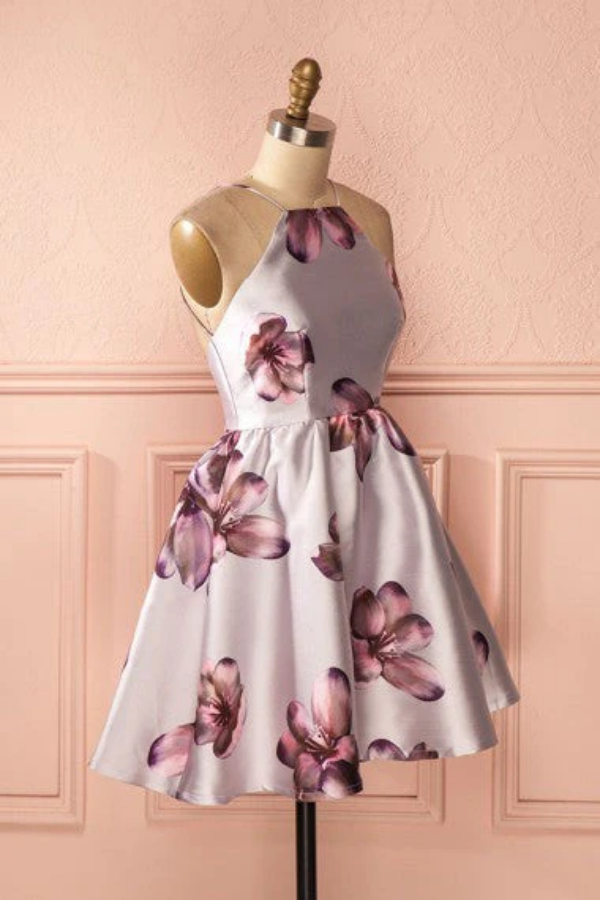 Elegant A Line Short Spaghetti Straps Homecoming Dress KPH0688