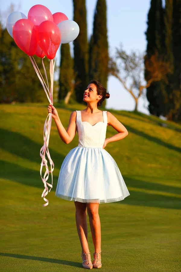 Straps Mini Party Dresses Romantic Homecoming Dresses Graduation Dress KPH0571