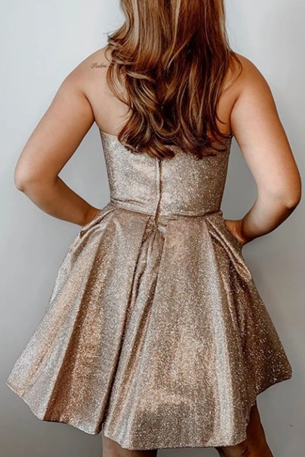 New Sparkly Halter Short Homecoming Dresses, Short Prom Dresses KPH0598