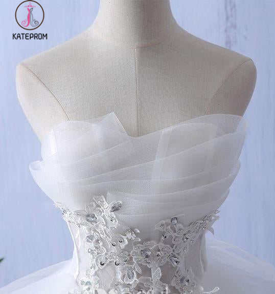 Ivory Mini Ruffles Strapless Short Homecoming Dress,Lace Appliques Graduation Dress KPH0294