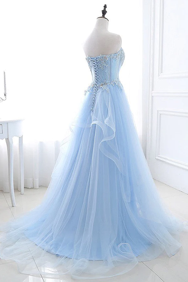 Chic Prom Dresses Sweetheart A Line Floor Length Prom Dress KPP1702