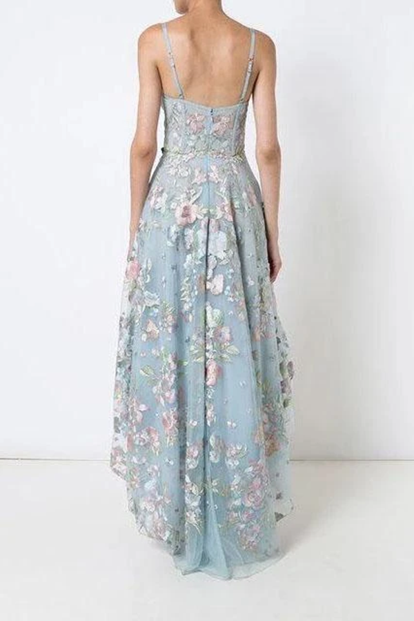 Spaghetti Straps Sweetheart Asymmetrical Prom Dress, High Low Homecoming Dresses KPH0569