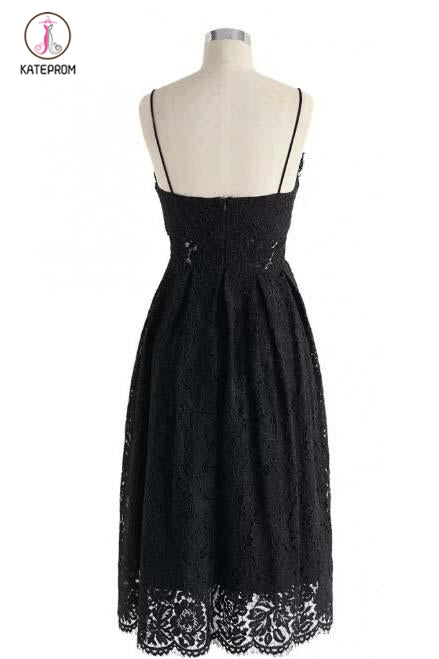 Lavender Spaghetti Straps Lace Prom Dress,Knee Length Homecoming Dress KPH0286