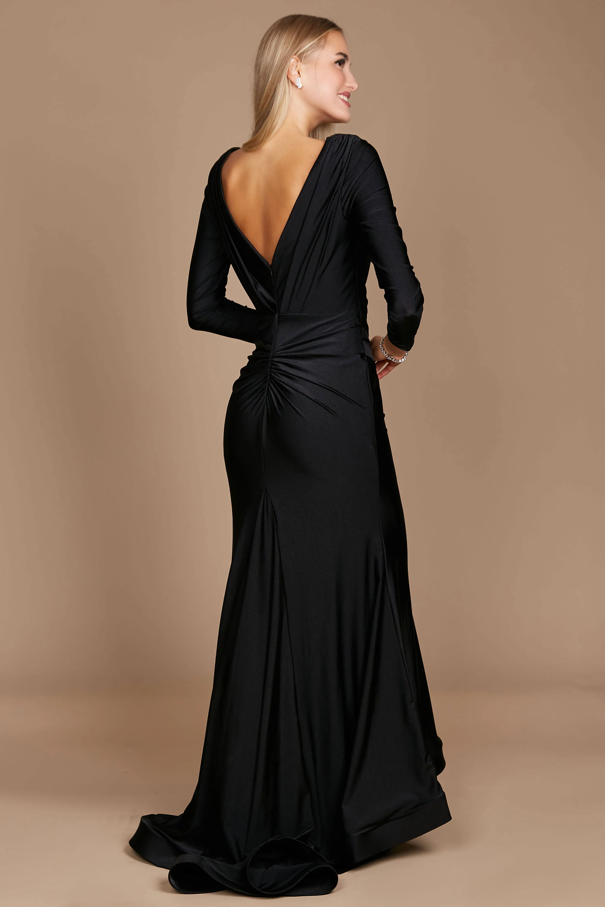Dylan & Davids Long Sleeve Formal Fitted Evening Dress