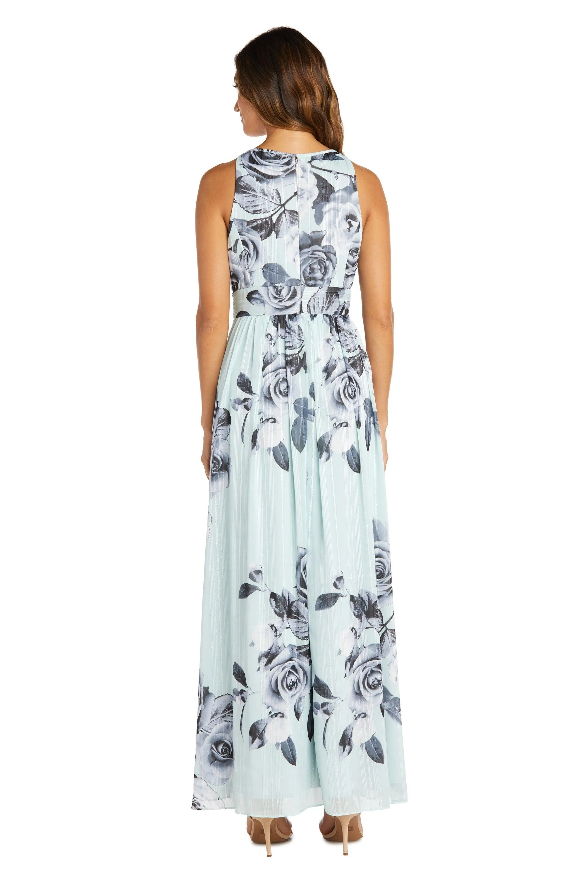 R&M Richards 7045 Long Formal Chiffon Print Dress