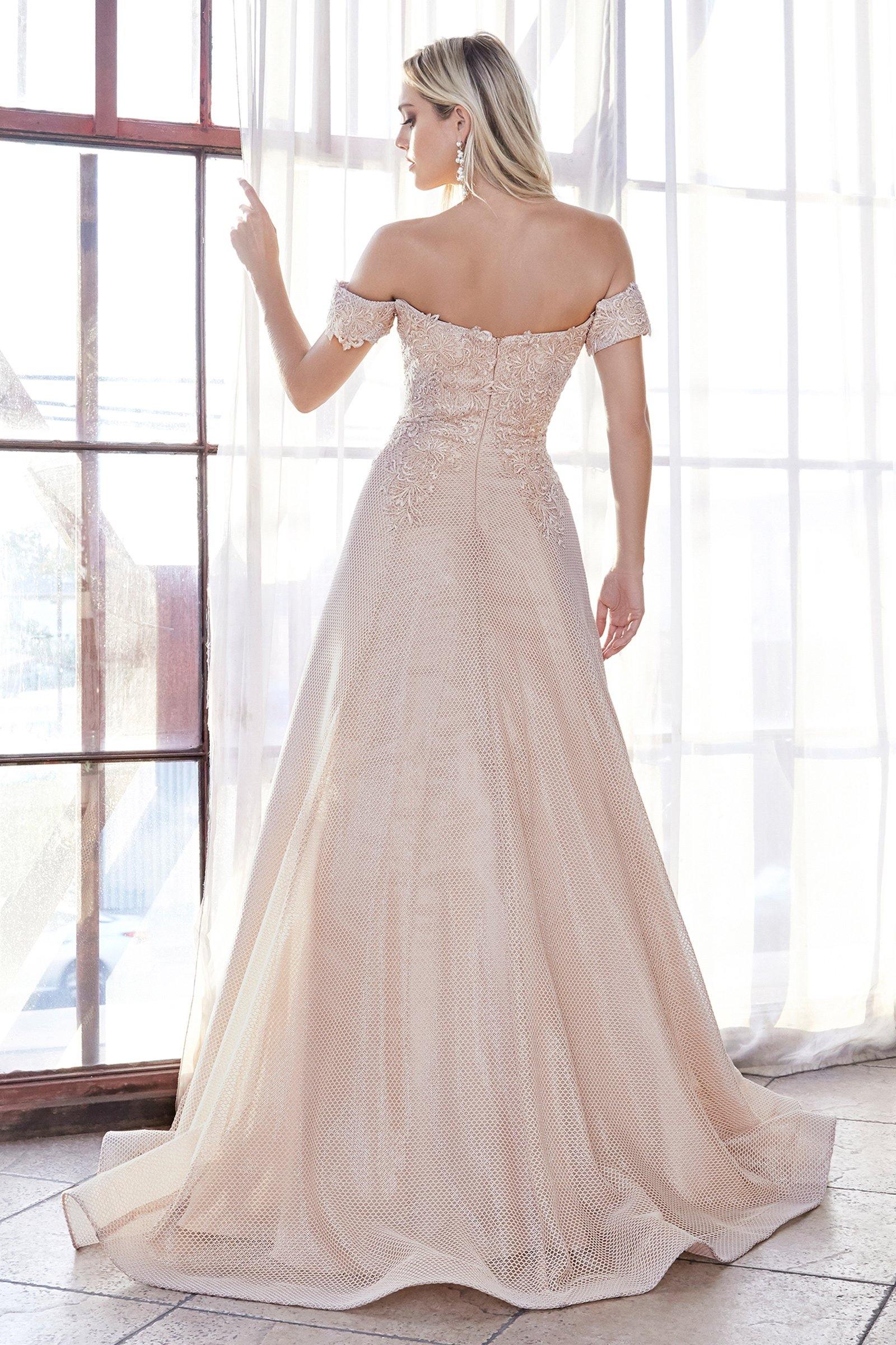 Cinderella Divine CD908 Long Formal Off Shoulder Prom Ball Gown