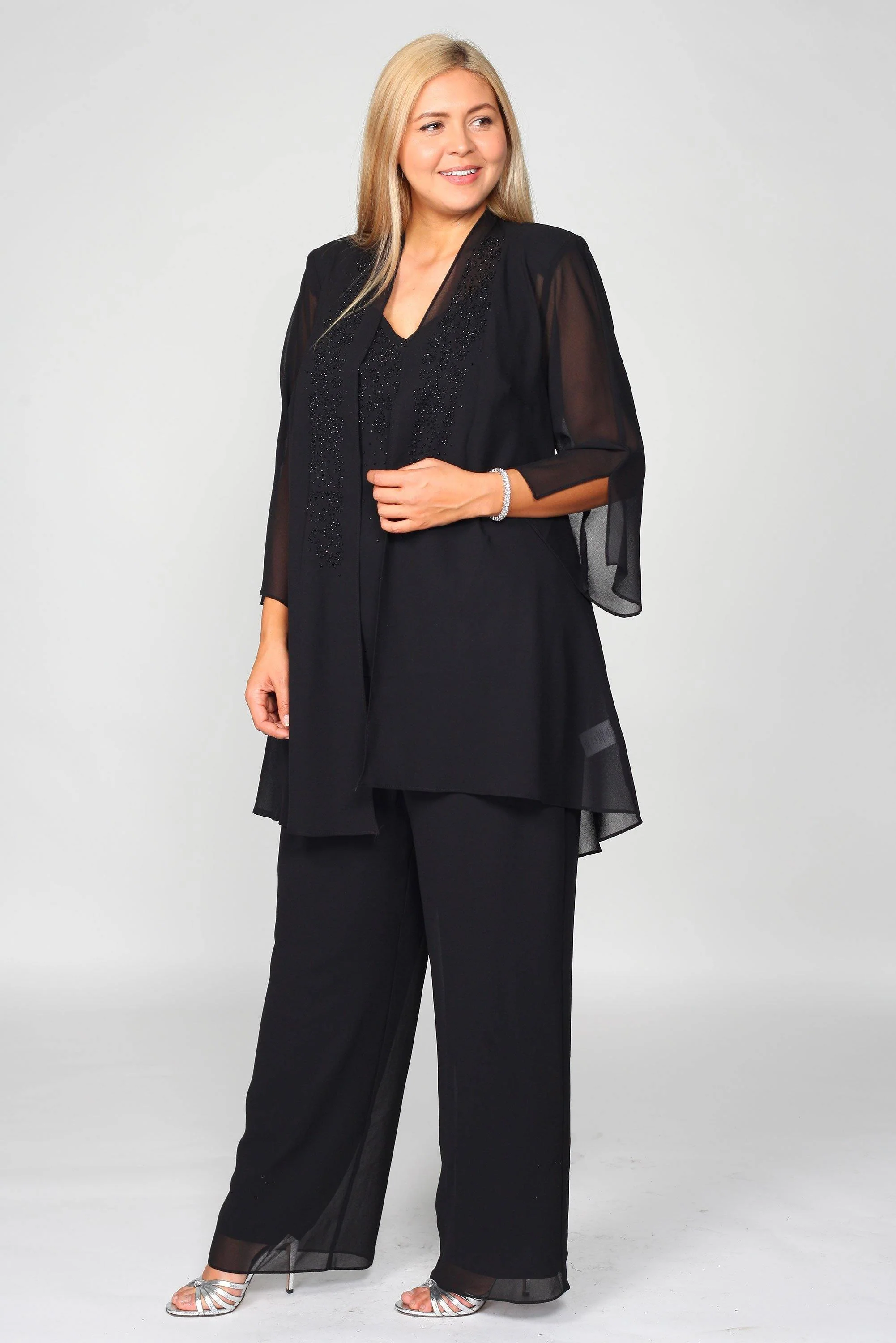 R&M Richards 7216P Petite Long Sleeve Pant Suit