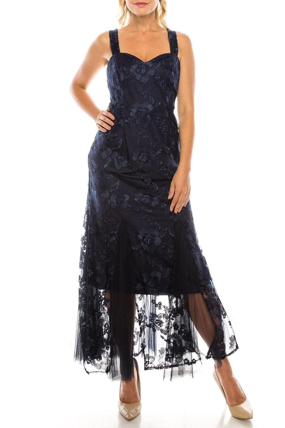 Alex Evenings 8217899 Long Formal Chiffon Jacket Dress