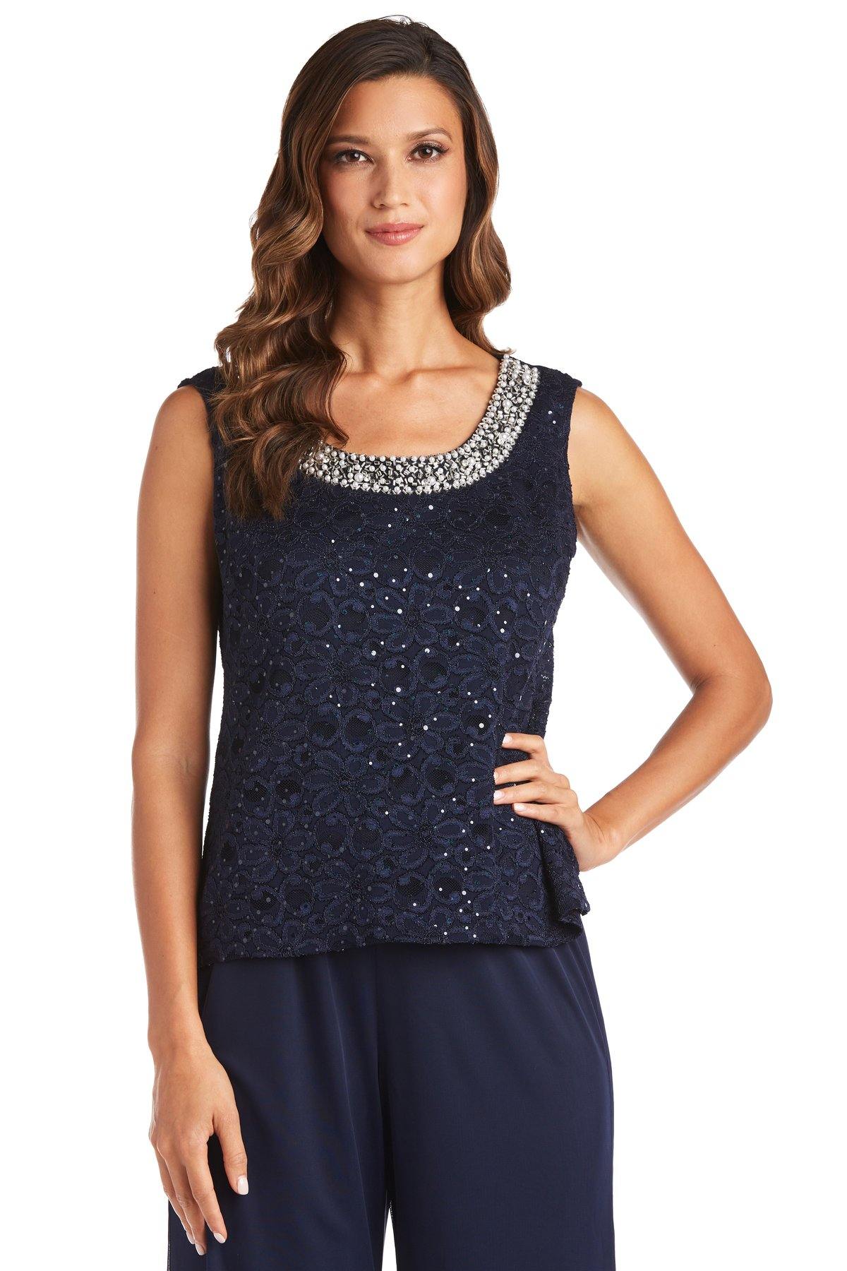 R&M Richards 5988 Two Piece Set Beaded Top