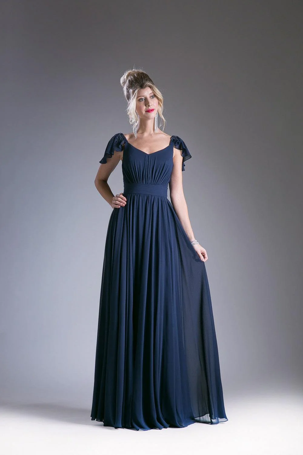 Cinderella Divine CD1002 Long Formal Dress Empire Waist Chiffon