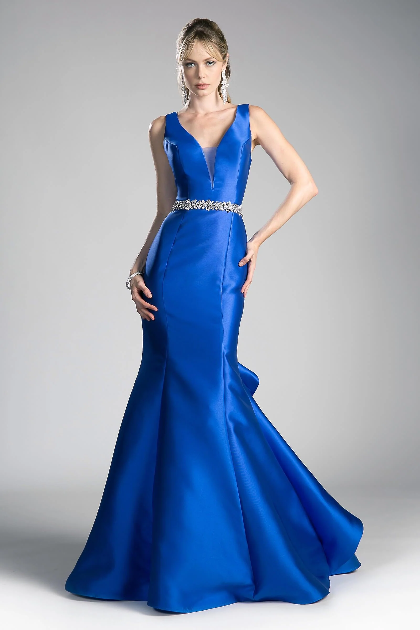 Cinderella Divine CR807 Prom Long Sleeveless Mermaid Evening Gown