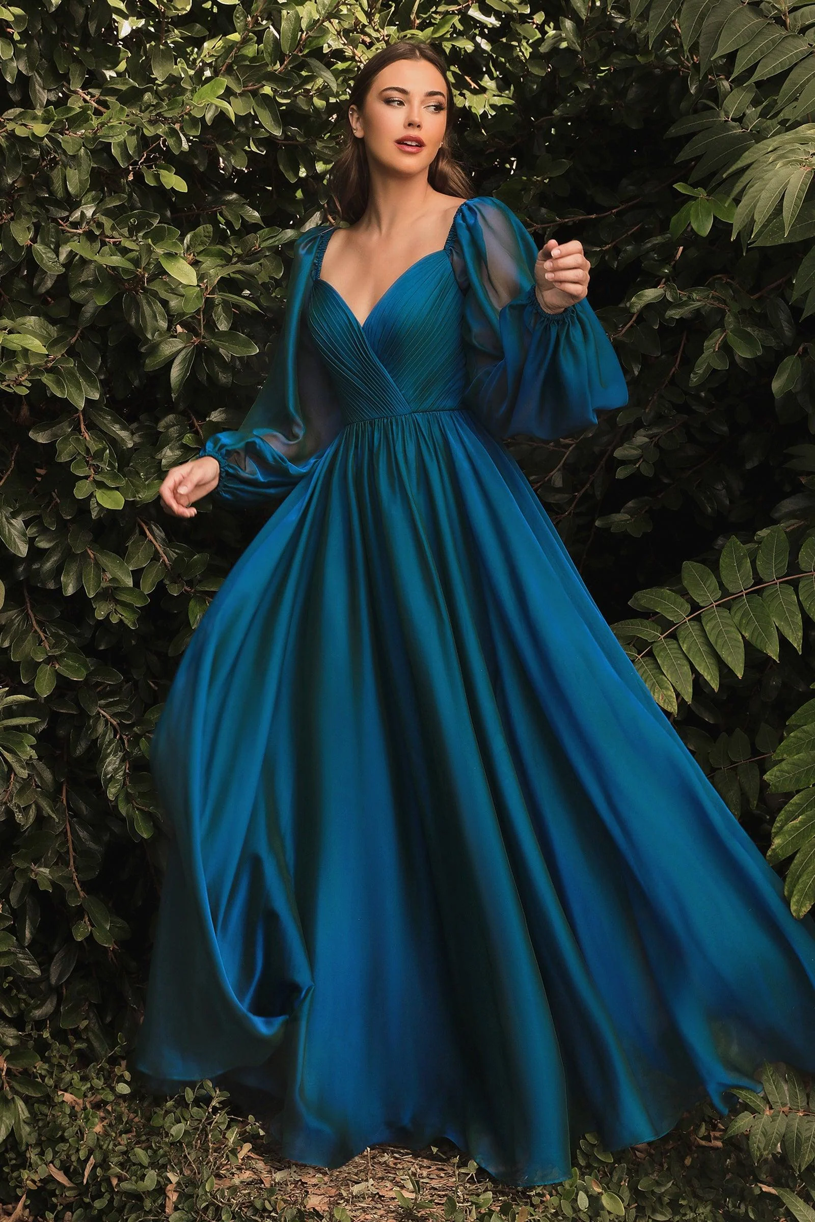 Cinderella Divine CD243 Off Shoulder Long Sleeve Formal Prom Dress