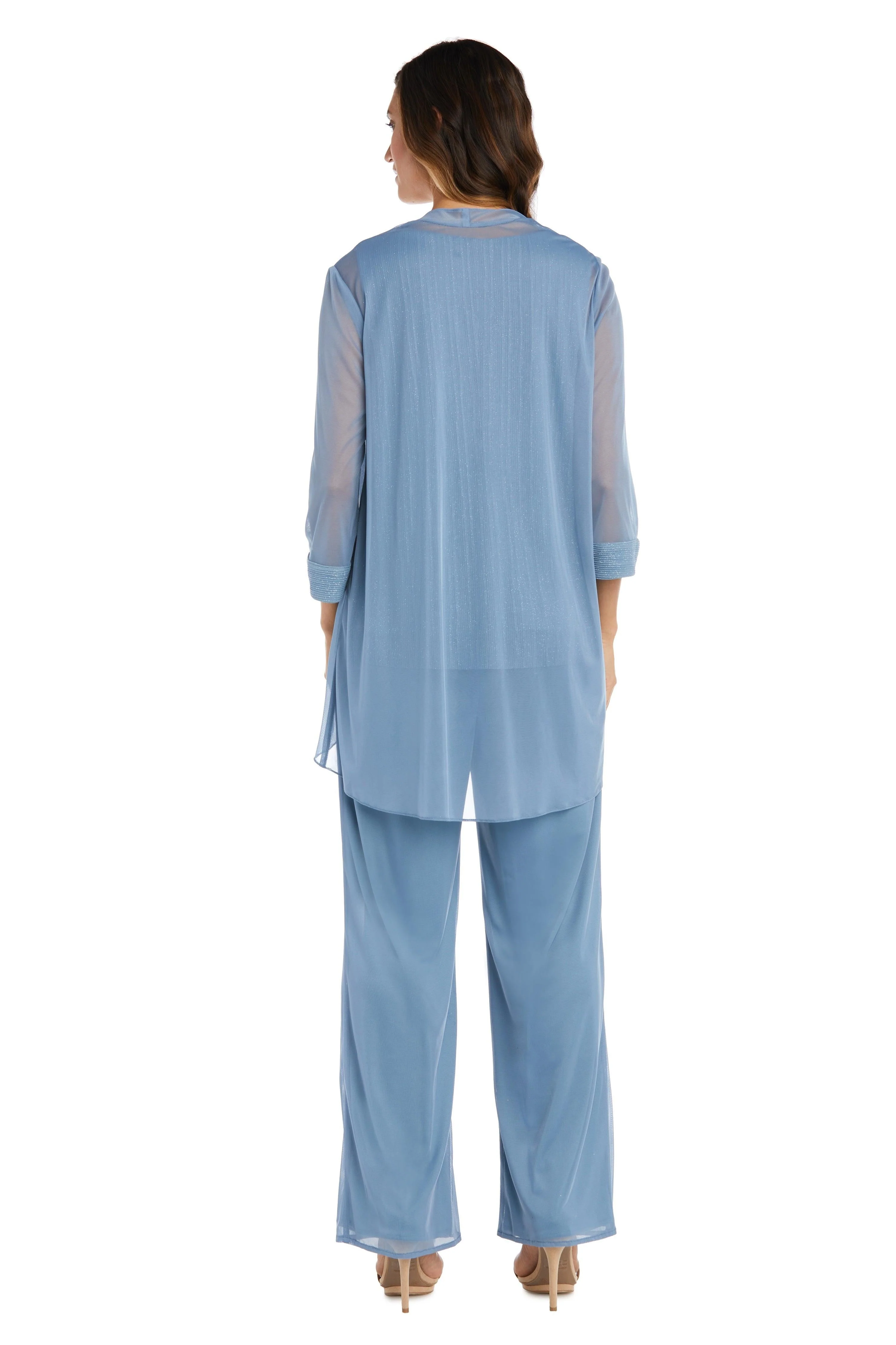 R&M Richards 2593 Long Formal Chiffon Pant Suit