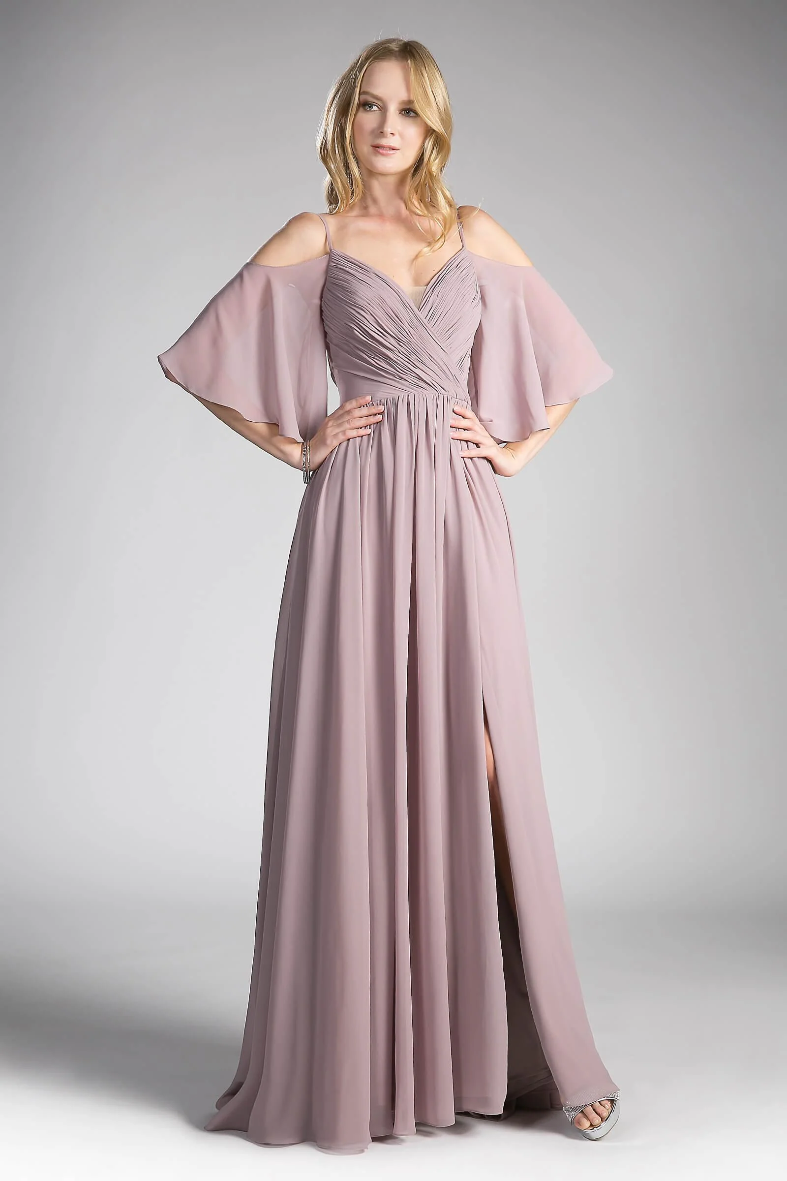 Cinderella Divine CJ267 Formal Long Dress Bridesmaids with Sleeves