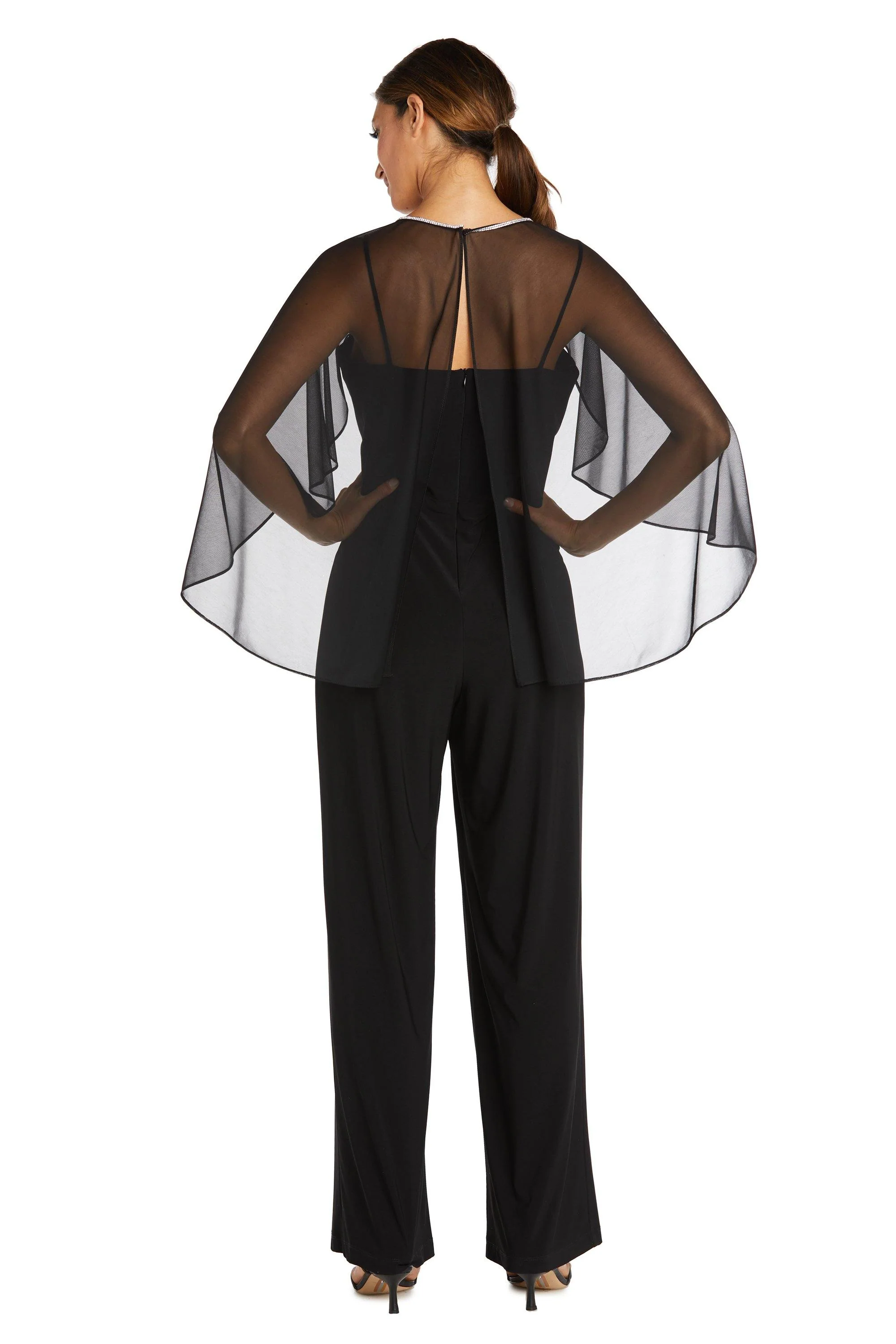R&M Richards 2504P Formal Capelet Jumpsuit