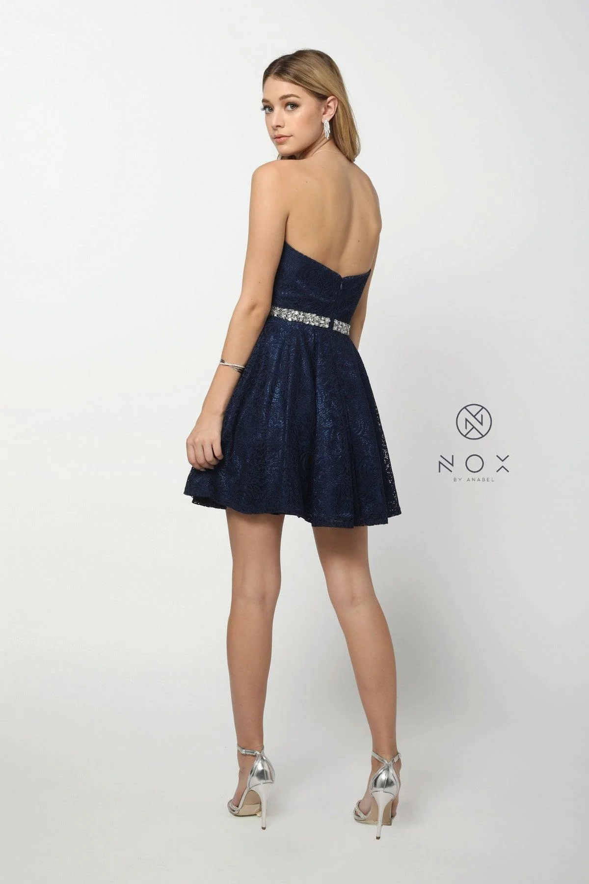 Short Strapless Formal Graduation Dress