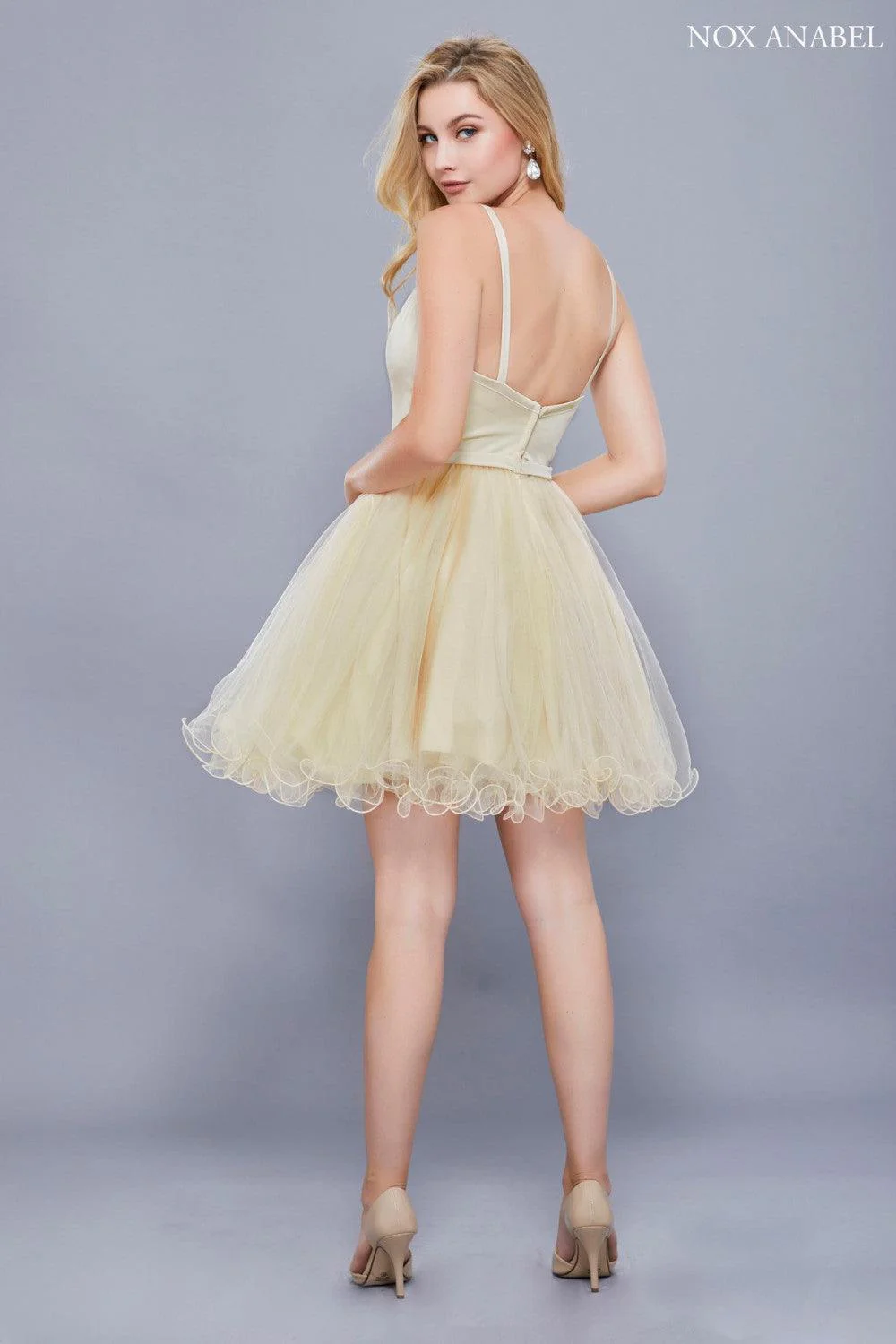 Short Sleeveless Tulle Formal Homecoming Prom Dress
