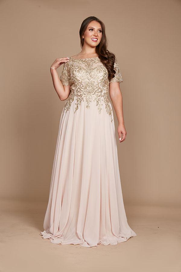 Short Sleeve Long Mother of the Bride Dress Sale