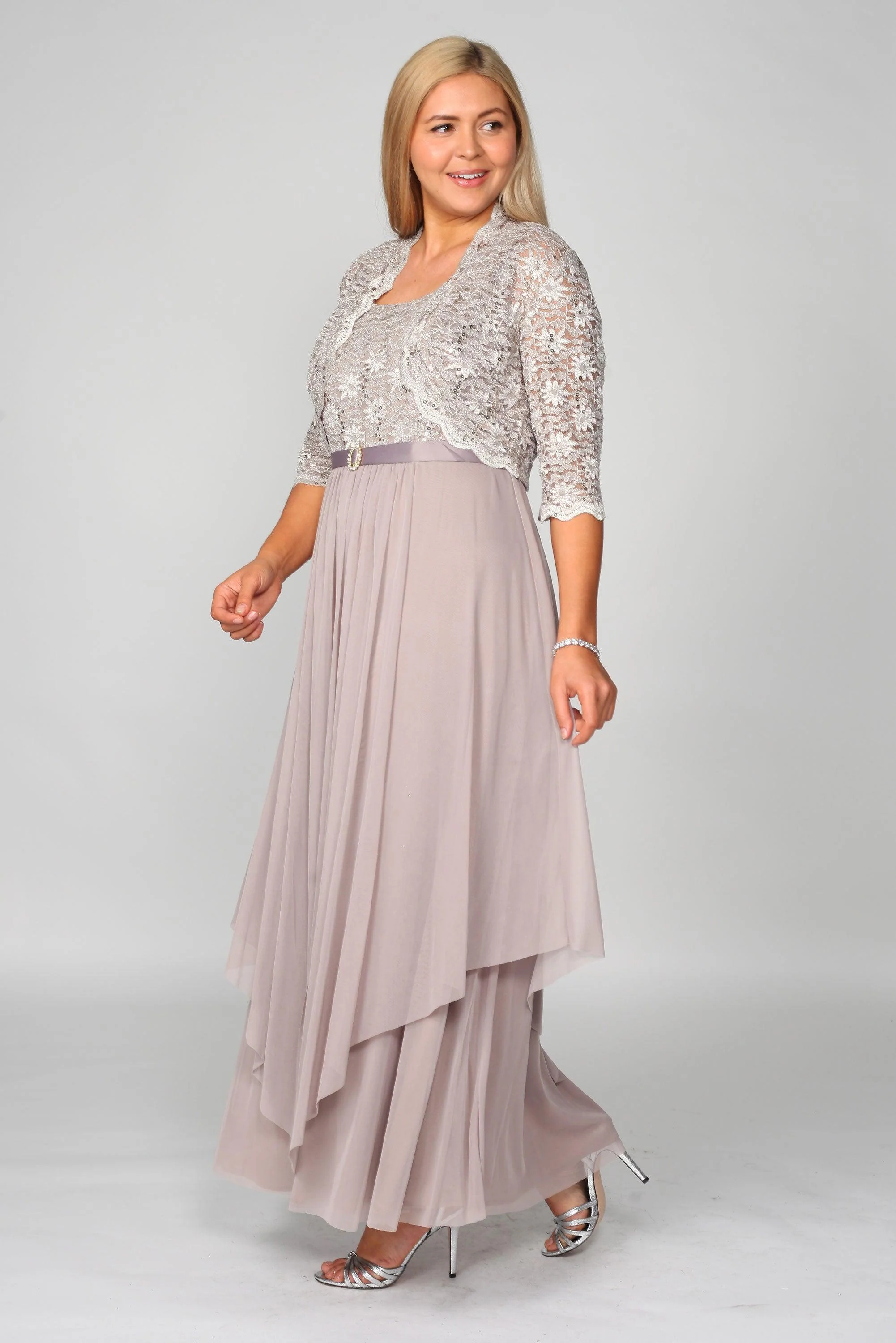 R&M Richards 7300 Long Mother Of Bride Formal Jacket Dress