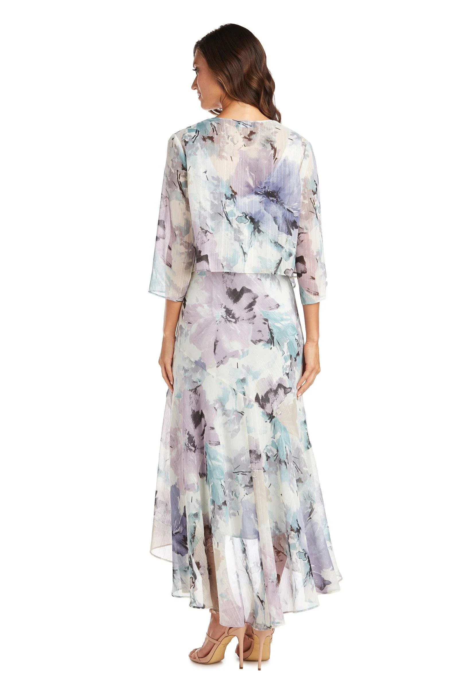 R&M Richards 7763 High Low Printed Jacket Dress