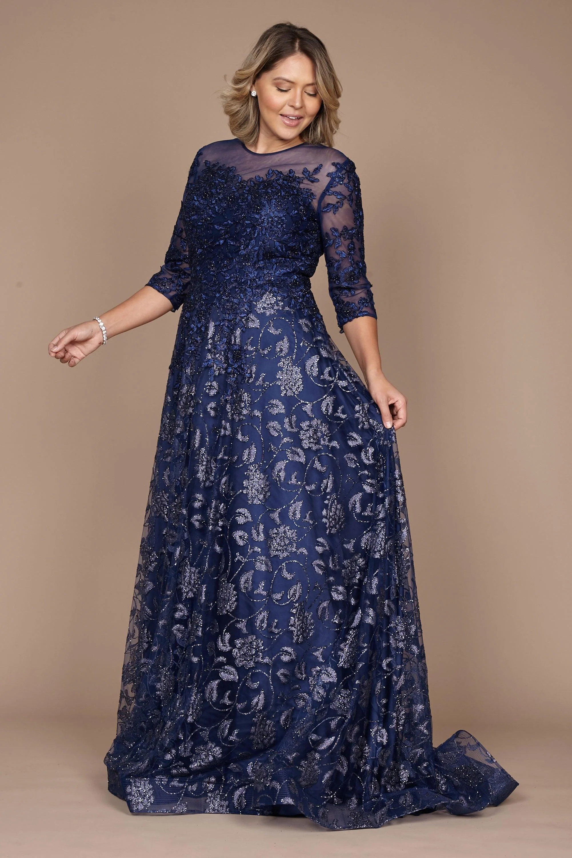 Dylan & Davids Long Formal Lace Evening Dress