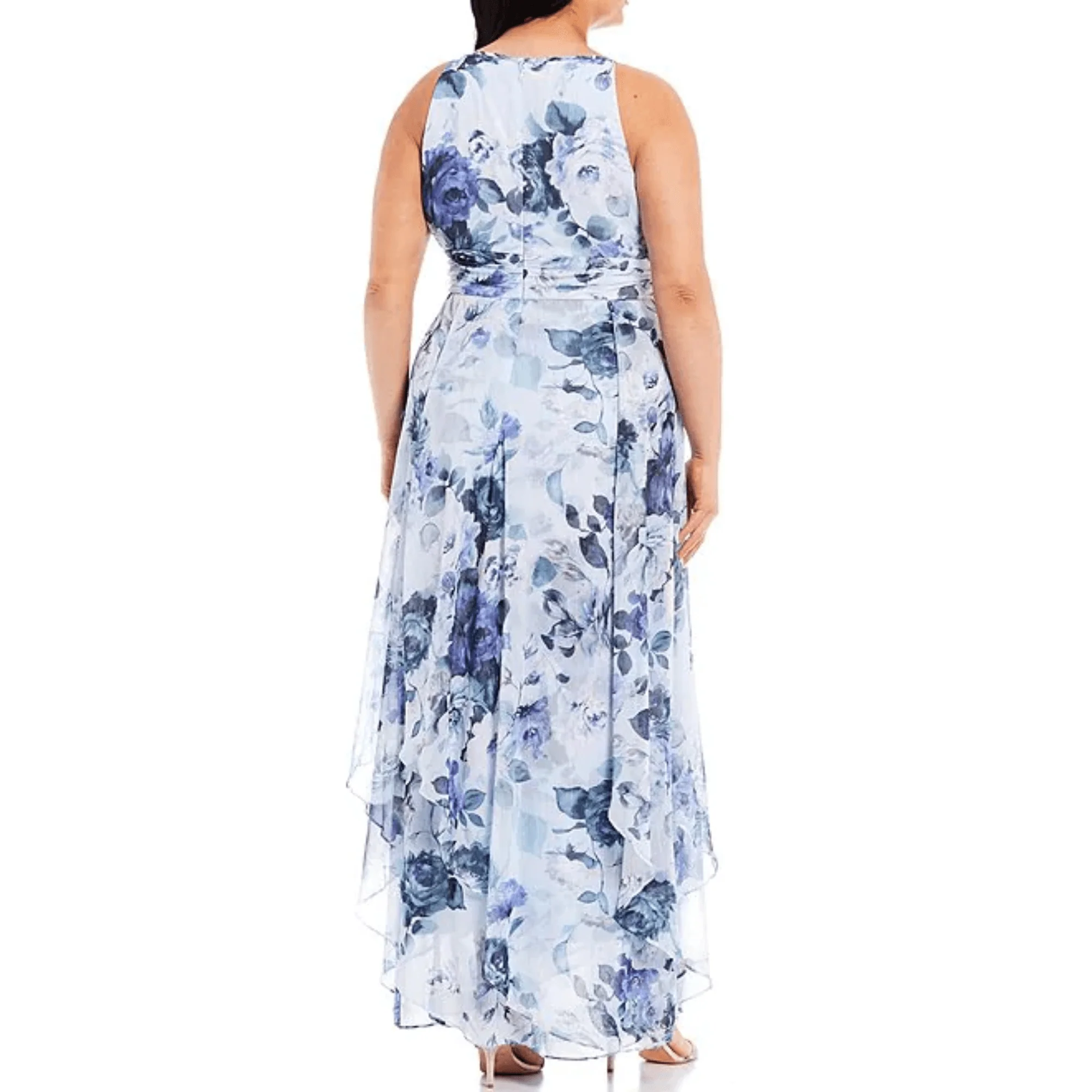 R&M Richards 7729P Sleeveless High Low Floral Dress Sale