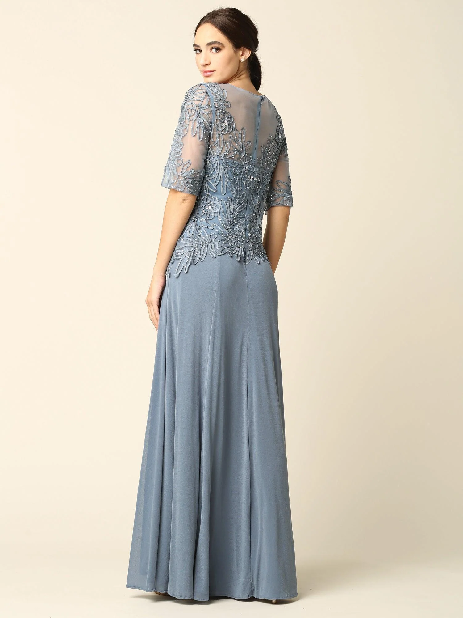 Mother of the Bride Long Formal Embroidered Dress Sale