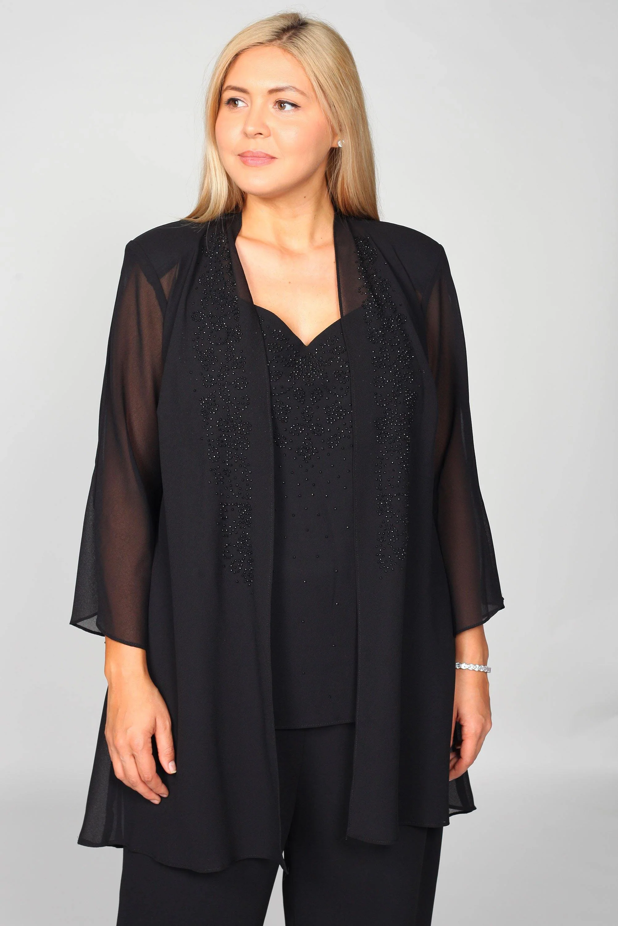 R&M Richards 7216P Petite Long Sleeve Pant Suit