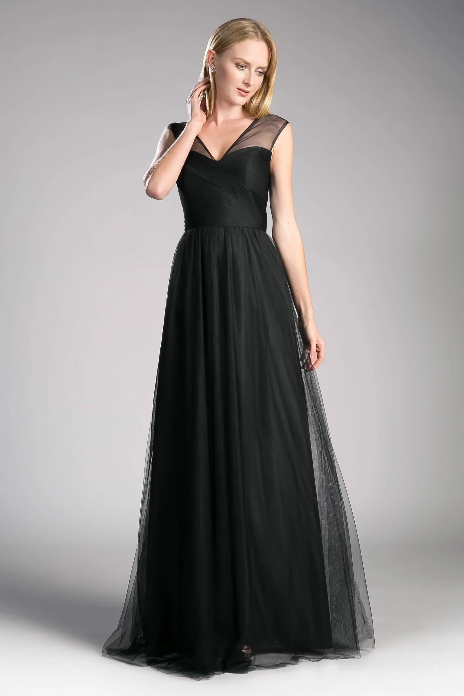 Cinderella Divine ET320 Long V Neck Prom Dress Bridesmaid Gown