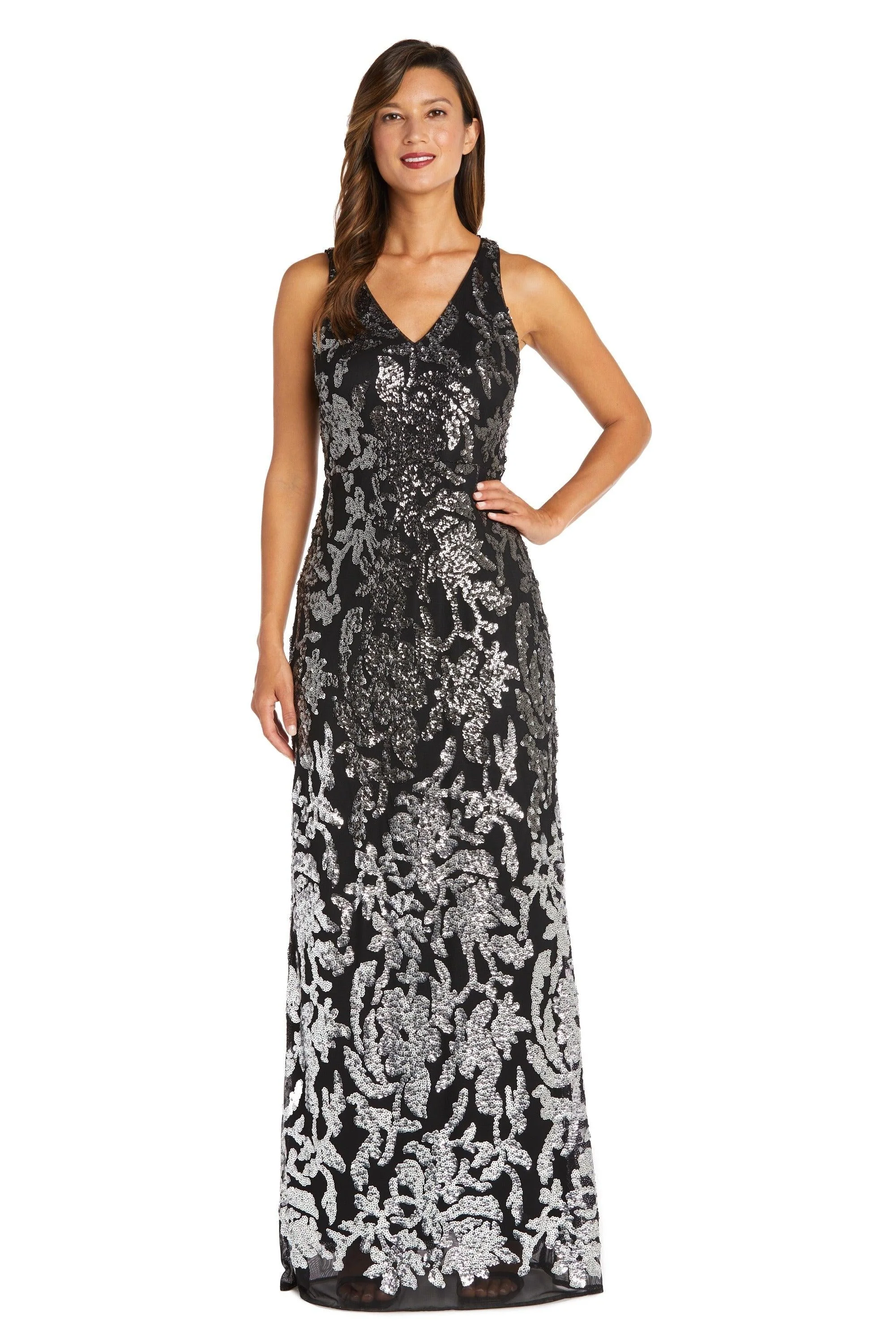 R&M Richards 9131 Long Sleeveless Formal Ombre Gown