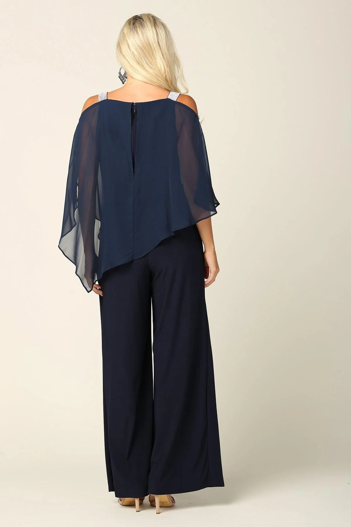 Formal Chiffon Cape Overlay Jumpsuit Sale