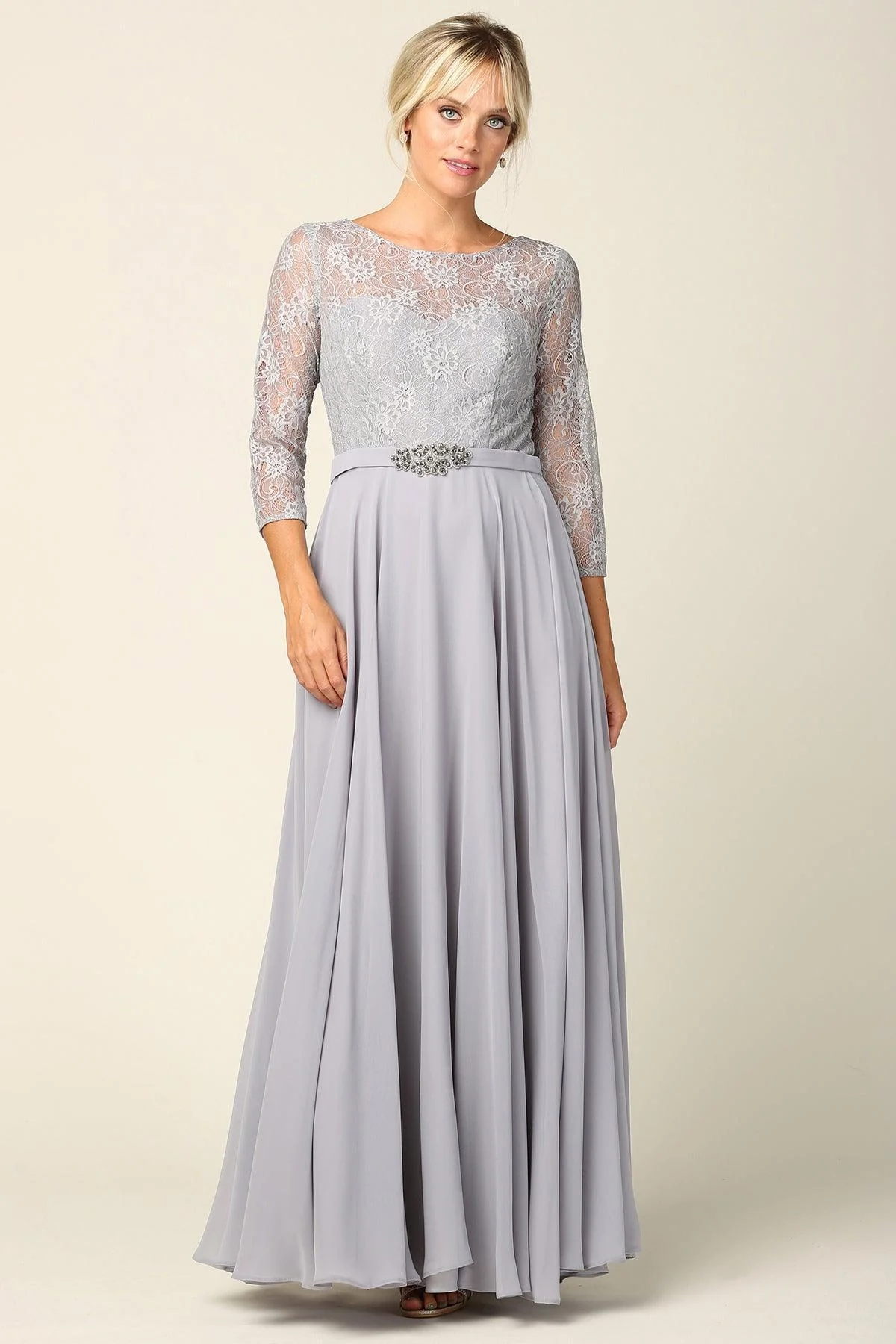 Mother of the Bride Long Formal Lace Chiffon Dress Sale