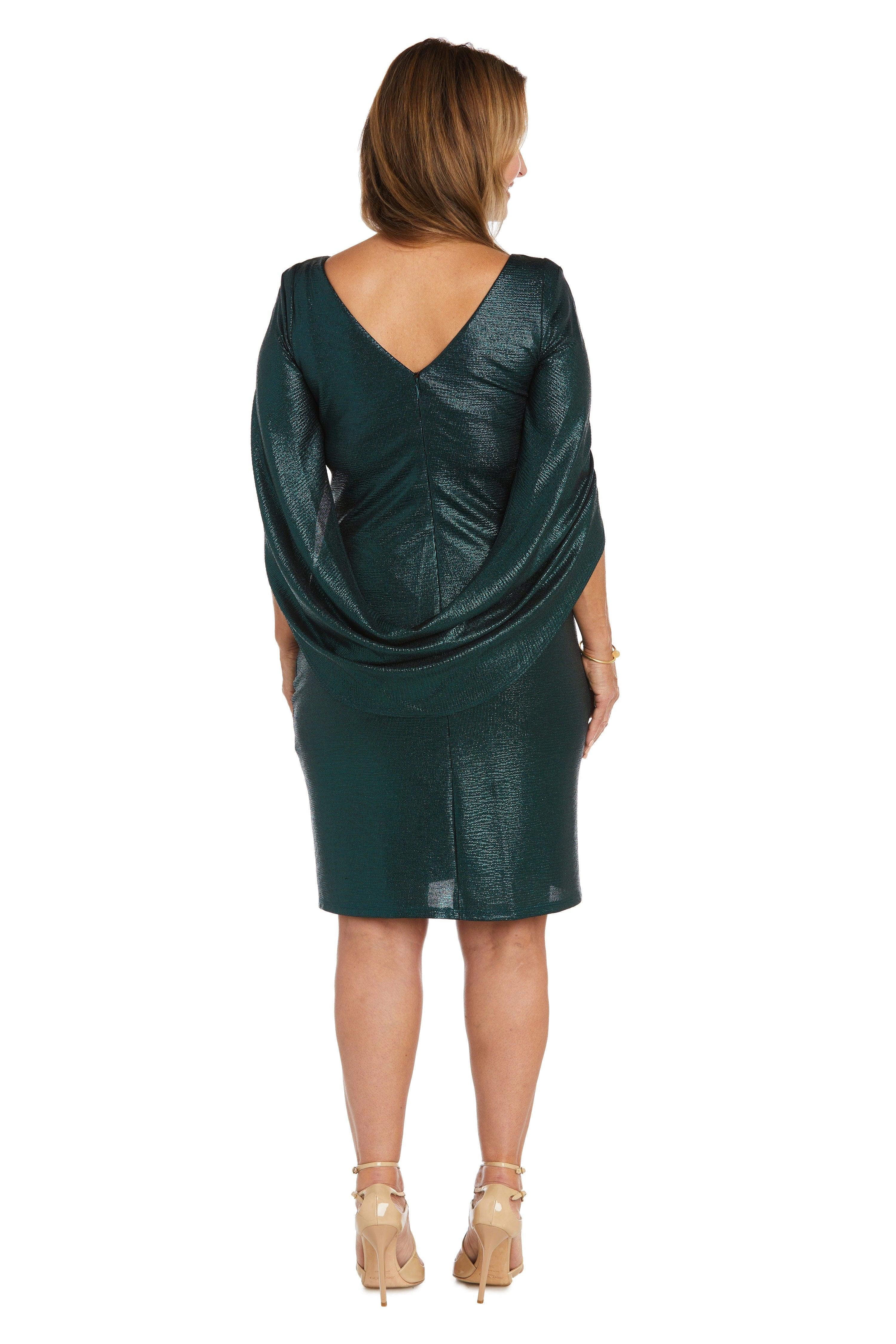 R&M Richards 7441 Draped Sleeve Short Dress