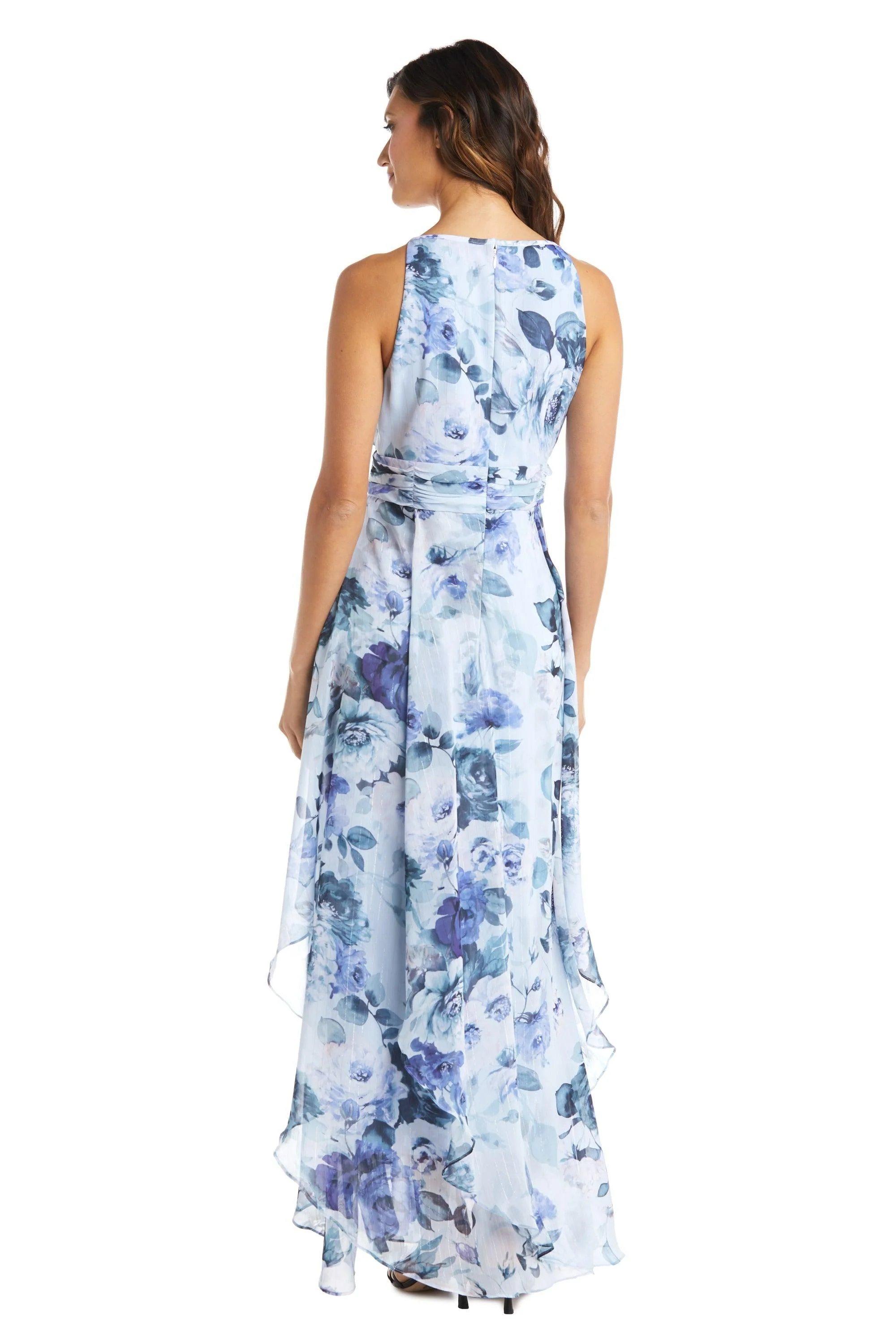 R&M Richards 7729 Long Halter Formal Floral Dress
