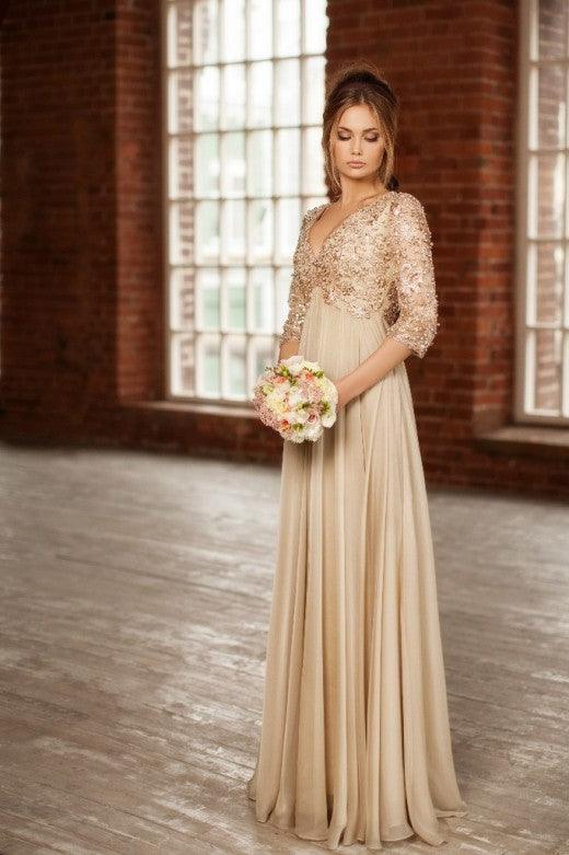 Jovani Long Formal Long Sleeve Chiffon Dress Sale