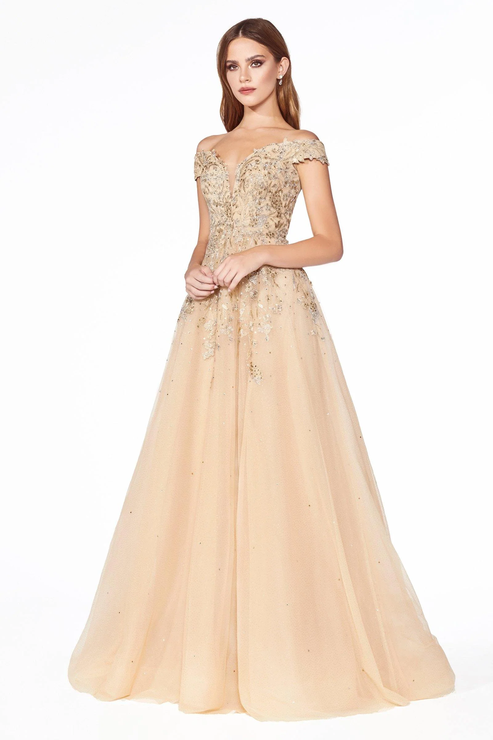 Cinderella Divine KV1049 Prom Long Formal Off Shoulder Ball Gown