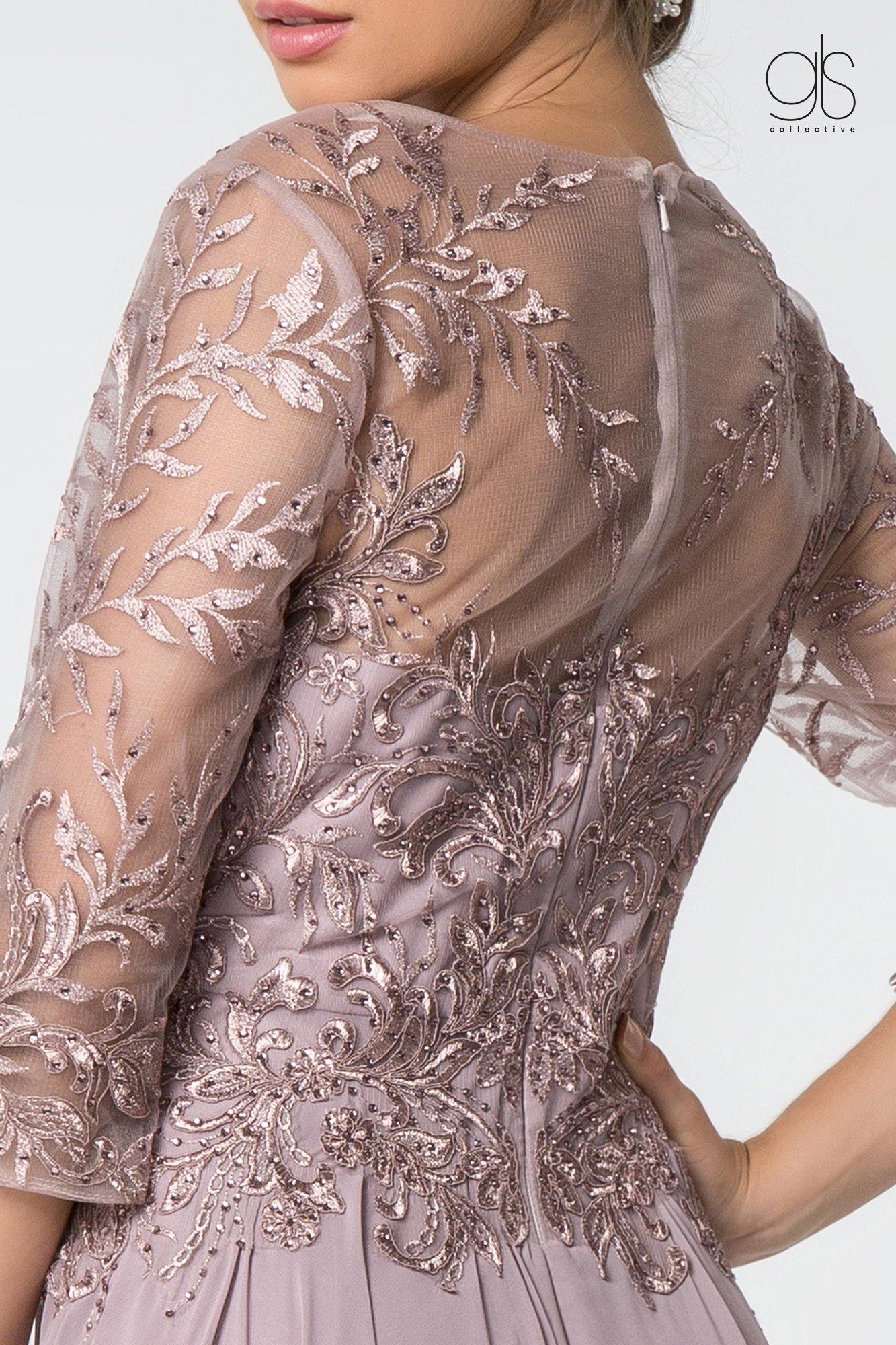 Long Formal Long Sleeve Mother of the Bride Dress