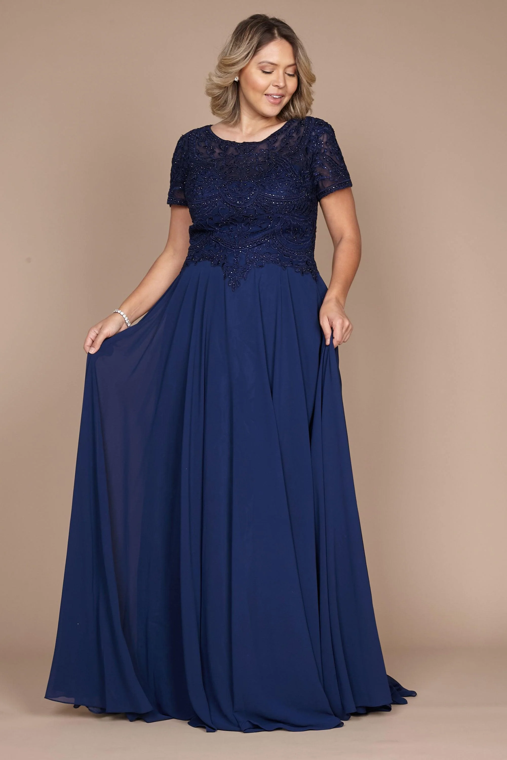 Dylan & Davids Short Sleeve Formal Mother of the Bride Dress