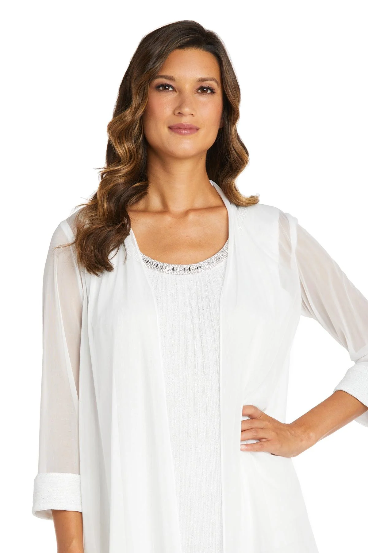 R&M Richards 2593 Long Formal Chiffon Pant Suit