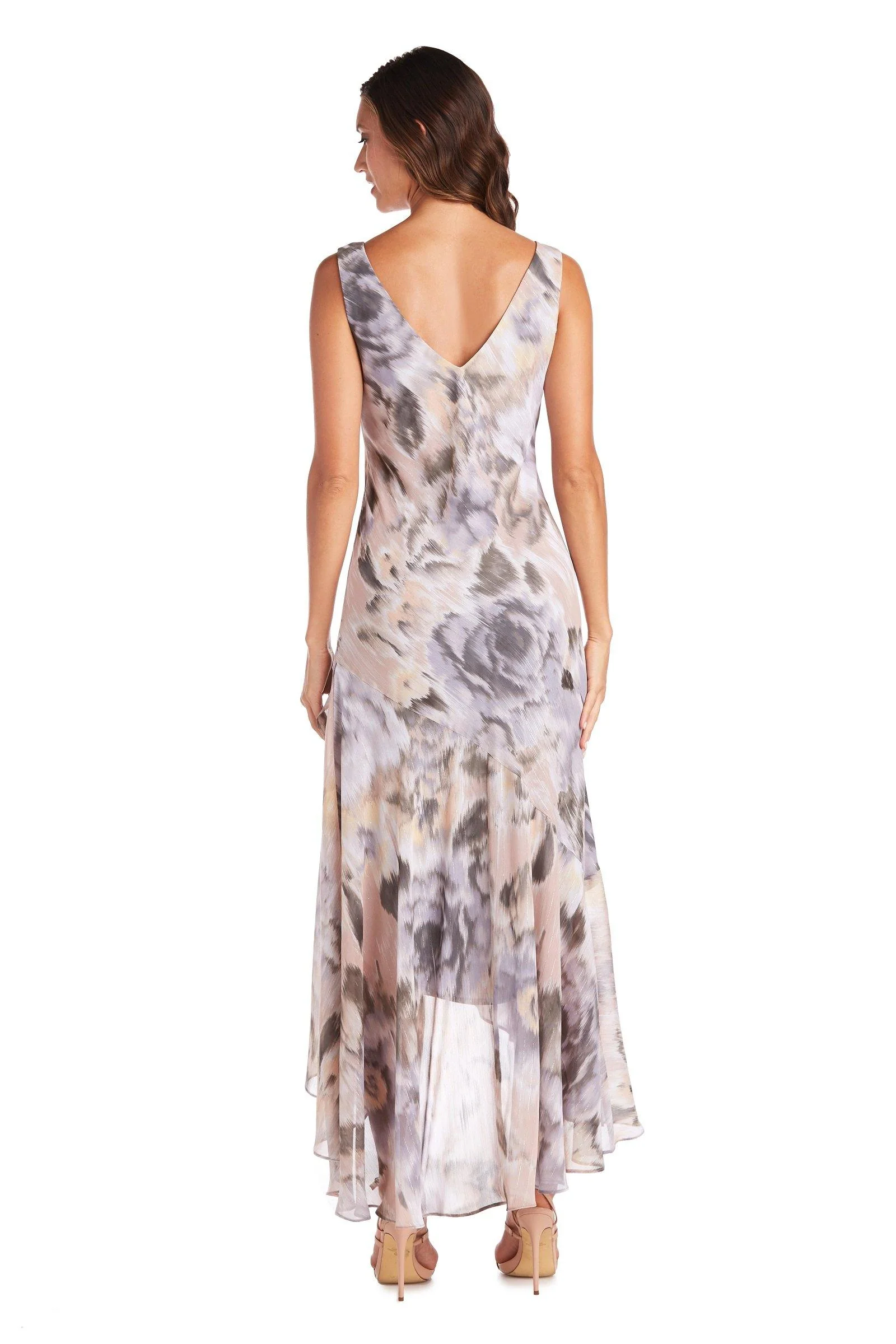 R&M Richards 7736 High Low Printed Jacket Dress