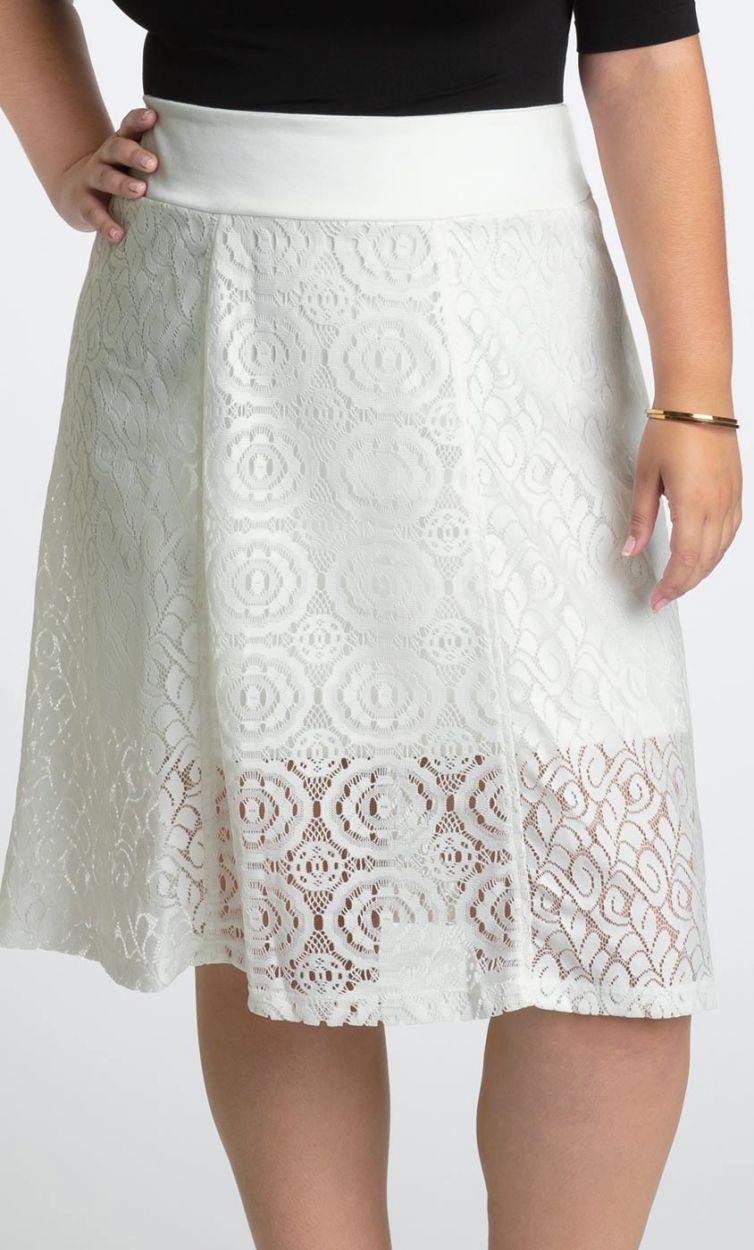 Kiyonna Muse Lace Midi Skirt Short Dress