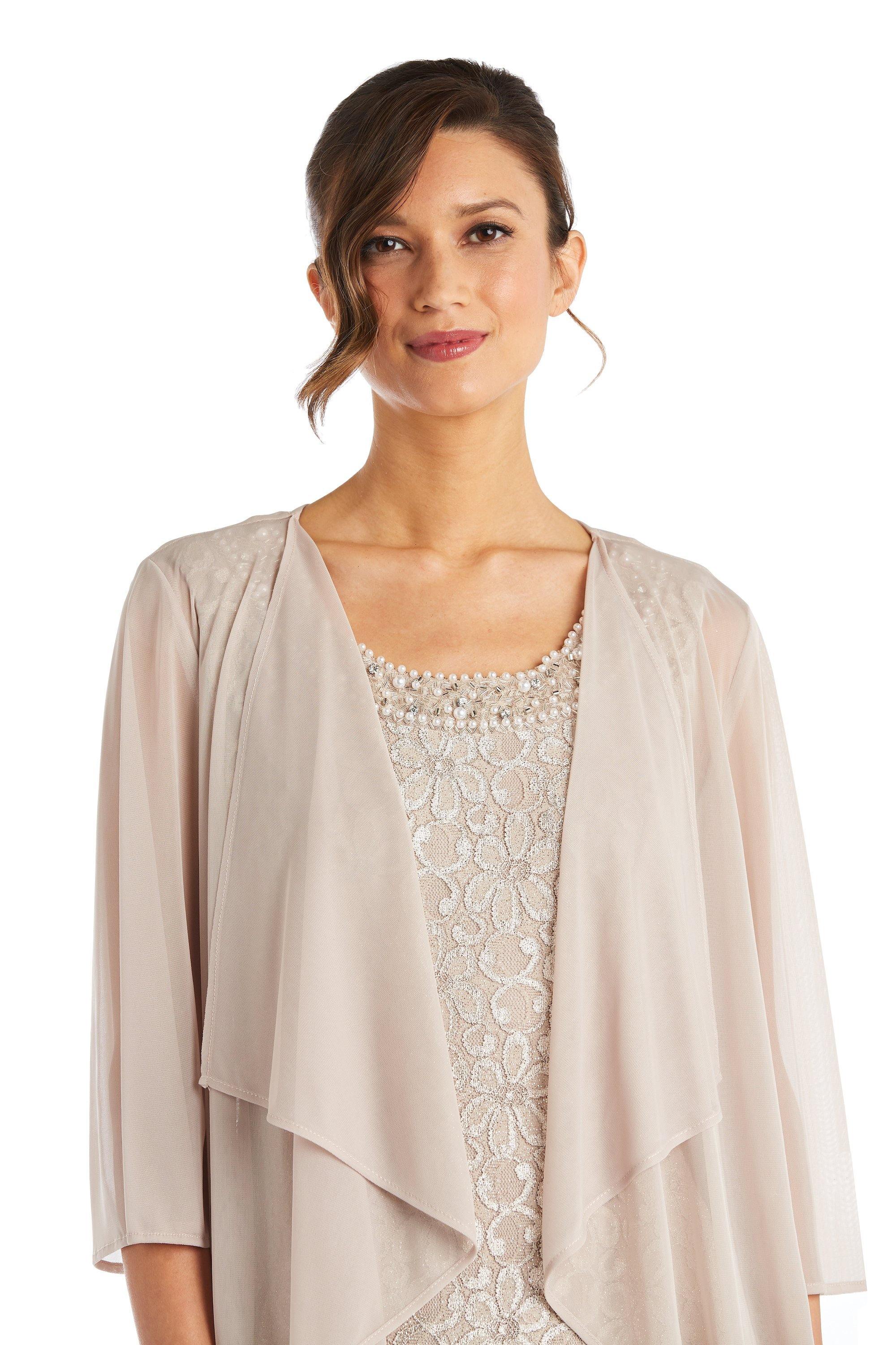 R&M Richards 2382P Long Formal Beaded Petite Dress