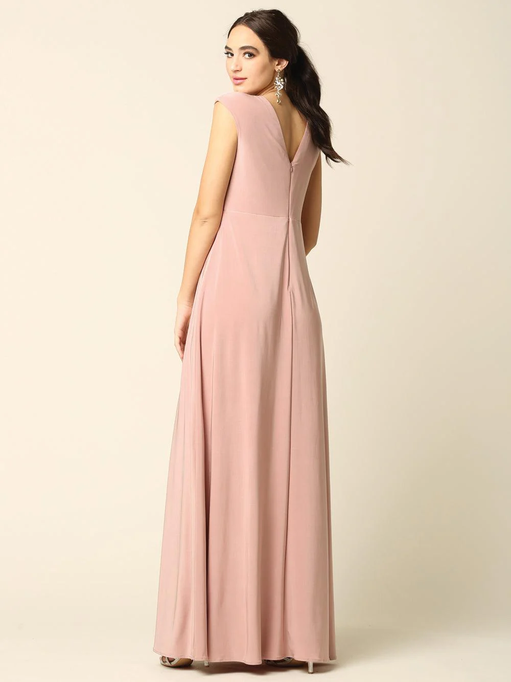 Mother of the Bride V Neck Long Formal  Dress