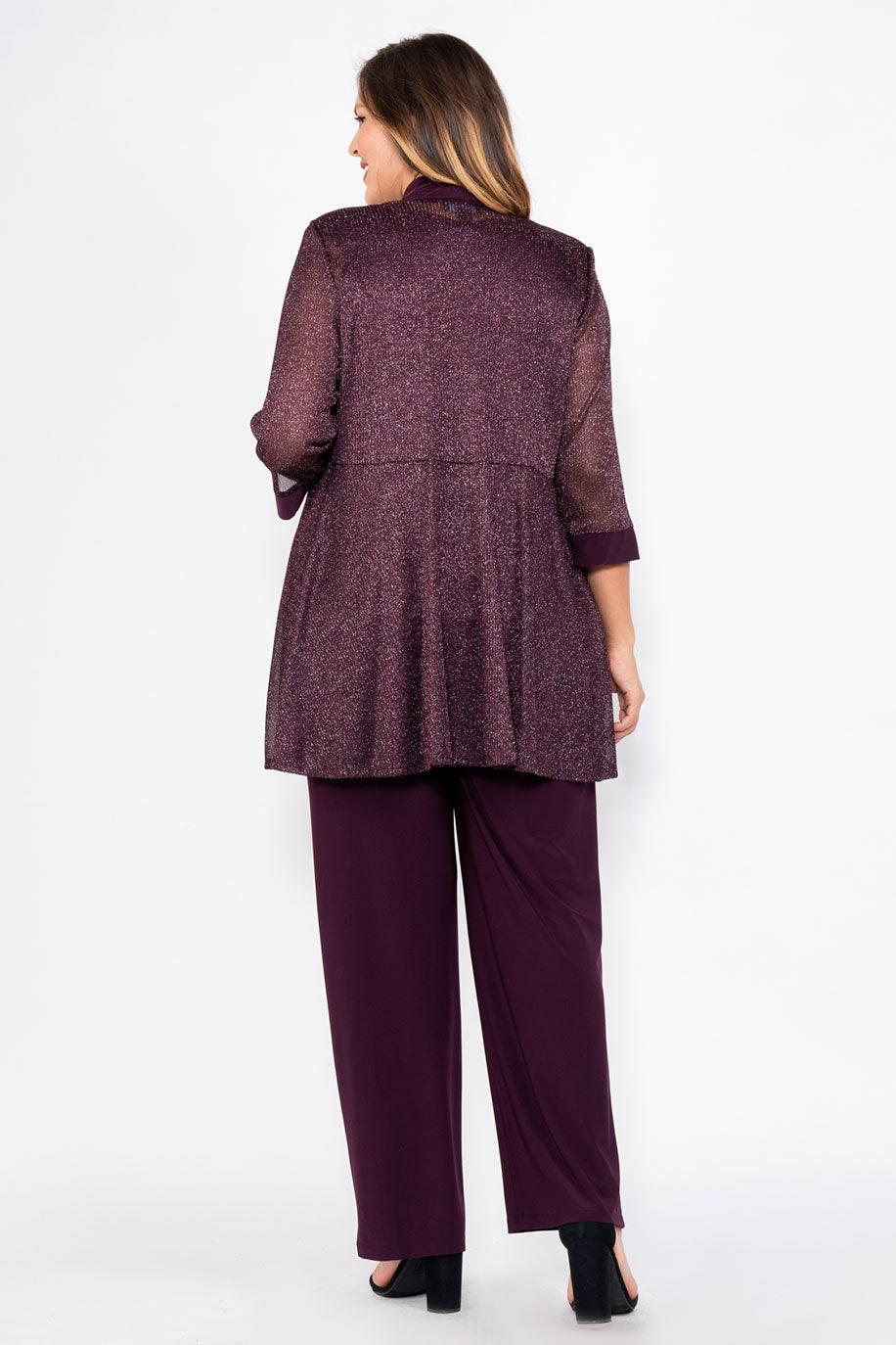 R&M Richards 1782P Formal Metallic Petite Pant Suit